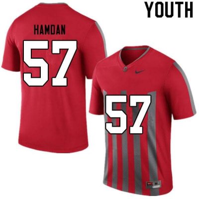 Youth Ohio State Buckeyes #57 Zaid Hamdan Retro Nike NCAA College Football Jersey Authentic NJU1544NV